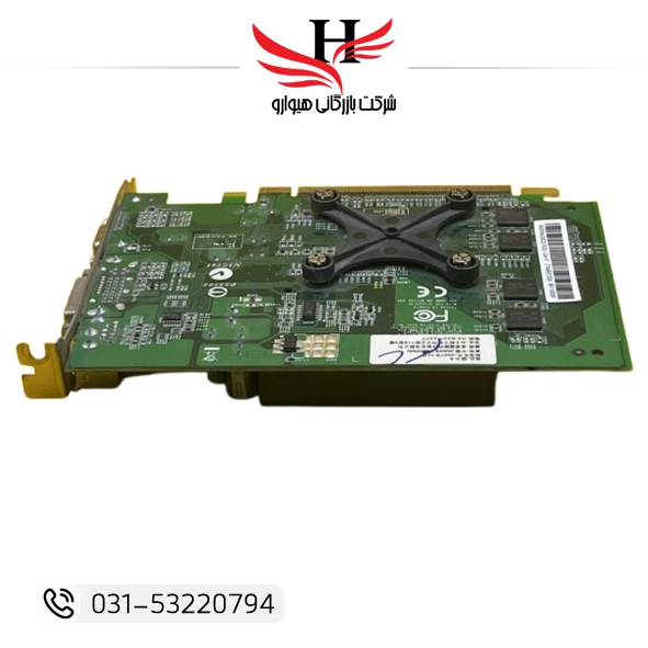 کارت گرافیک استوک با هیتسینک خنککننده پسیو مشکی، خروجی VGA و DVI و رابط PCI Express